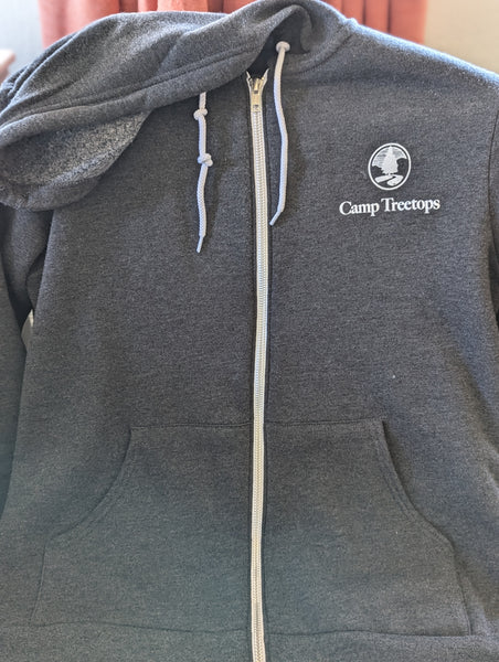 Camp Treetops Zipper Hoodie (Heather Grey)